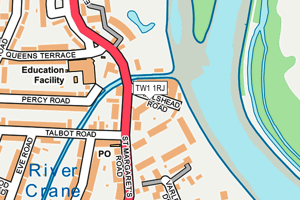 TW1 1RJ map - OS OpenMap – Local (Ordnance Survey)