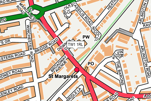 TW1 1RL map - OS OpenMap – Local (Ordnance Survey)
