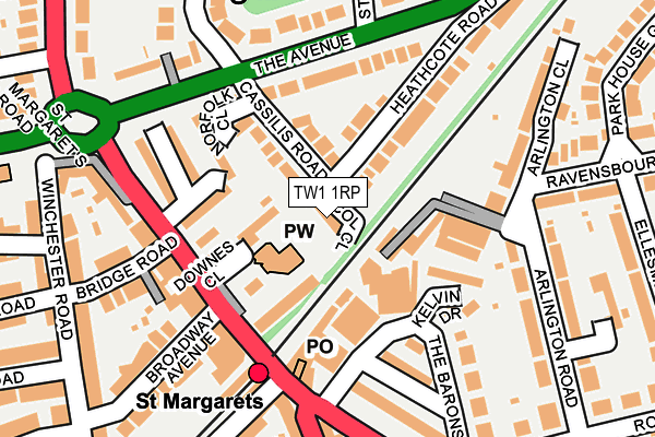 TW1 1RP map - OS OpenMap – Local (Ordnance Survey)