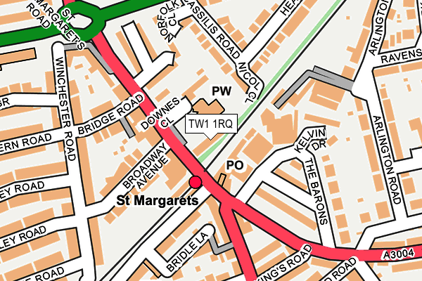 TW1 1RQ map - OS OpenMap – Local (Ordnance Survey)