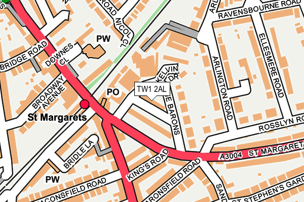 TW1 2AL map - OS OpenMap – Local (Ordnance Survey)