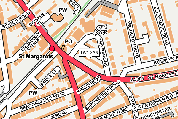 TW1 2AN map - OS OpenMap – Local (Ordnance Survey)