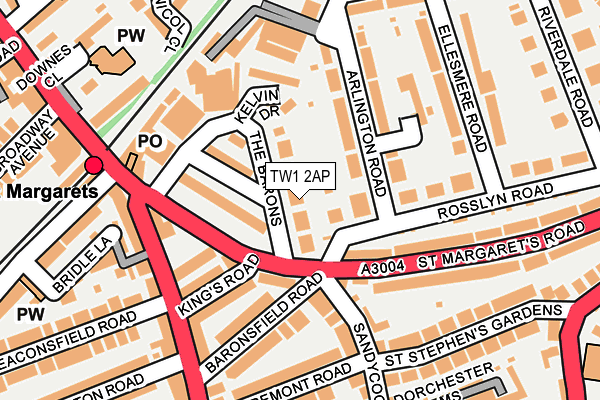 TW1 2AP map - OS OpenMap – Local (Ordnance Survey)