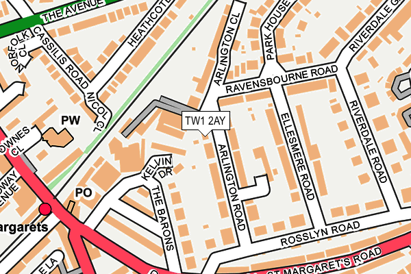 TW1 2AY map - OS OpenMap – Local (Ordnance Survey)