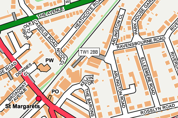 TW1 2BB map - OS OpenMap – Local (Ordnance Survey)