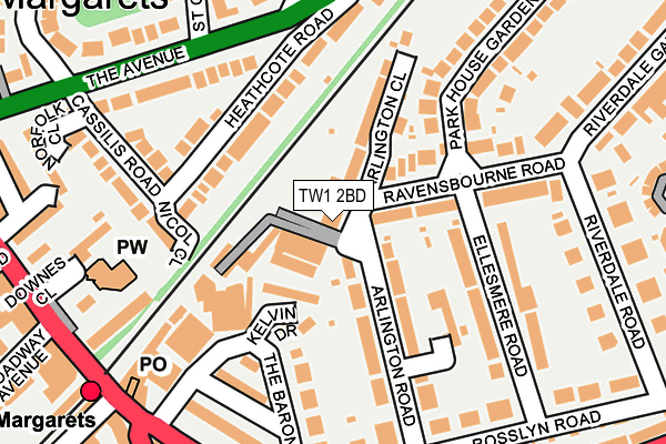 TW1 2BD map - OS OpenMap – Local (Ordnance Survey)