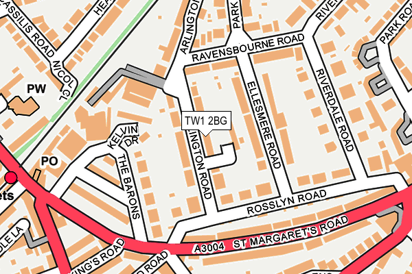 TW1 2BG map - OS OpenMap – Local (Ordnance Survey)