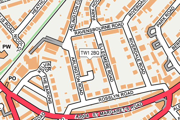 TW1 2BQ map - OS OpenMap – Local (Ordnance Survey)
