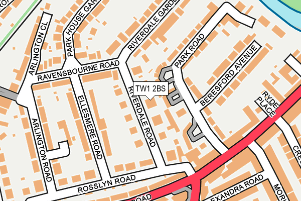TW1 2BS map - OS OpenMap – Local (Ordnance Survey)