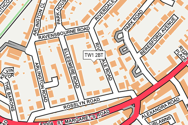 TW1 2BT map - OS OpenMap – Local (Ordnance Survey)