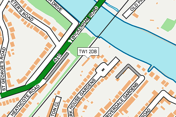 TW1 2DB map - OS OpenMap – Local (Ordnance Survey)