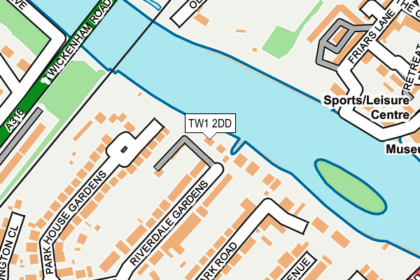 TW1 2DD map - OS OpenMap – Local (Ordnance Survey)