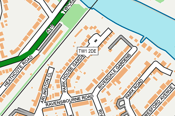 TW1 2DE map - OS OpenMap – Local (Ordnance Survey)