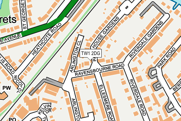 TW1 2DG map - OS OpenMap – Local (Ordnance Survey)