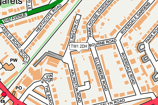 TW1 2DH map - OS OpenMap – Local (Ordnance Survey)
