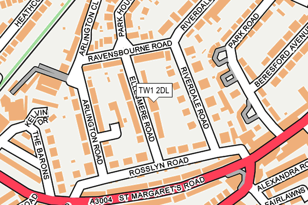 TW1 2DL map - OS OpenMap – Local (Ordnance Survey)