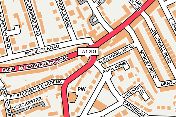 TW1 2DT map - OS OpenMap – Local (Ordnance Survey)