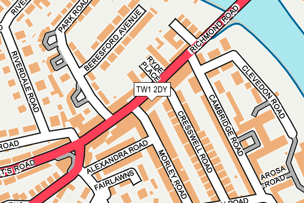 TW1 2DY map - OS OpenMap – Local (Ordnance Survey)