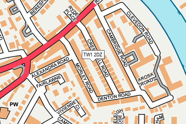 TW1 2DZ map - OS OpenMap – Local (Ordnance Survey)