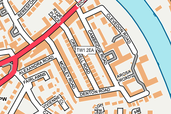 TW1 2EA map - OS OpenMap – Local (Ordnance Survey)