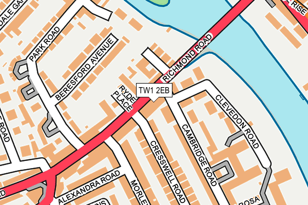 TW1 2EB map - OS OpenMap – Local (Ordnance Survey)