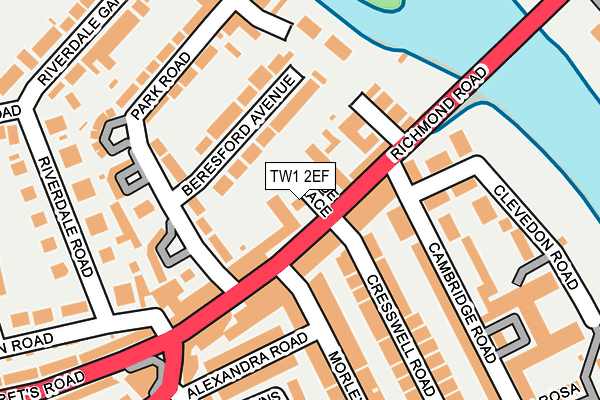 TW1 2EF map - OS OpenMap – Local (Ordnance Survey)