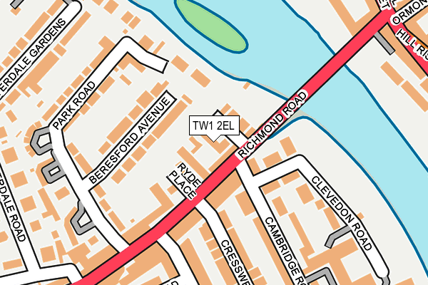 TW1 2EL map - OS OpenMap – Local (Ordnance Survey)