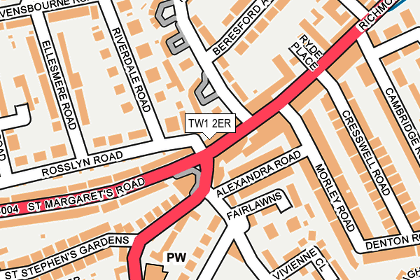 TW1 2ER map - OS OpenMap – Local (Ordnance Survey)