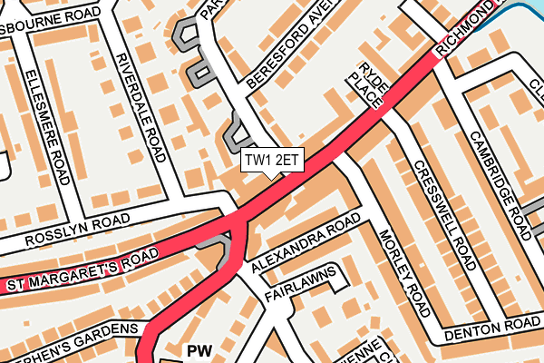 TW1 2ET map - OS OpenMap – Local (Ordnance Survey)
