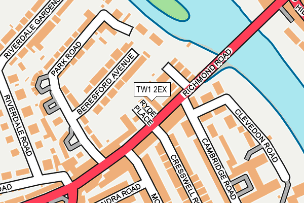 TW1 2EX map - OS OpenMap – Local (Ordnance Survey)