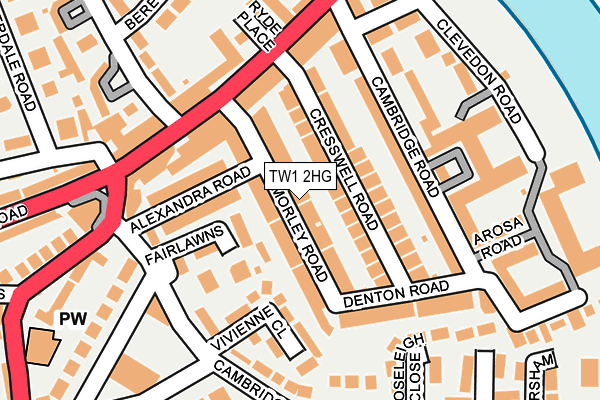 TW1 2HG map - OS OpenMap – Local (Ordnance Survey)