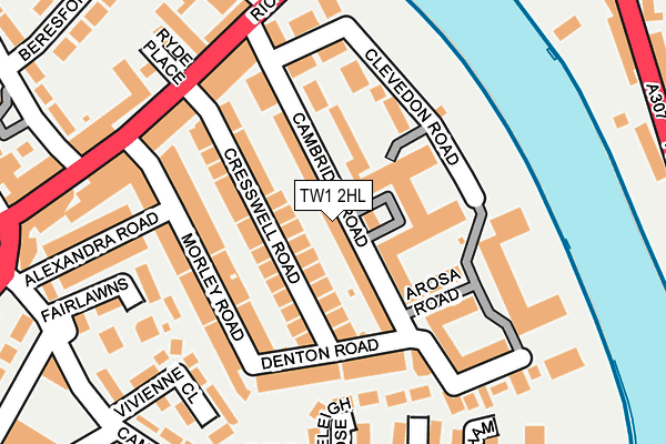 TW1 2HL map - OS OpenMap – Local (Ordnance Survey)