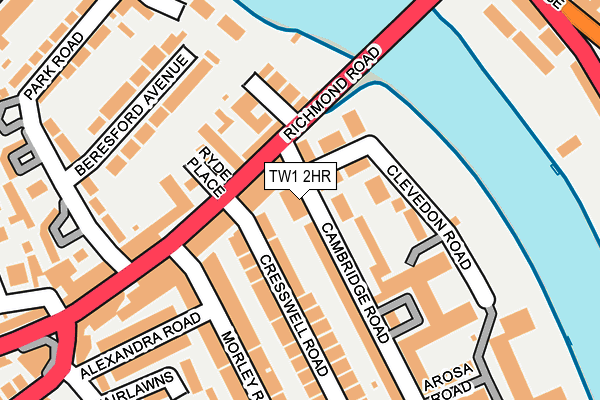 TW1 2HR map - OS OpenMap – Local (Ordnance Survey)