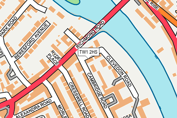 TW1 2HS map - OS OpenMap – Local (Ordnance Survey)