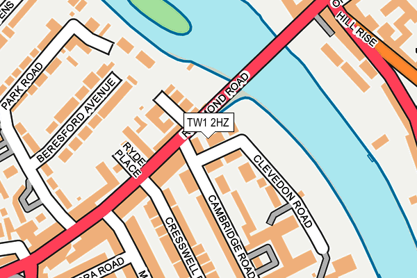 TW1 2HZ map - OS OpenMap – Local (Ordnance Survey)