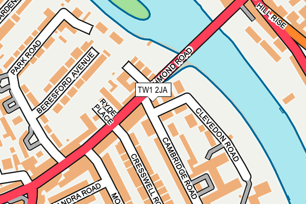 TW1 2JA map - OS OpenMap – Local (Ordnance Survey)