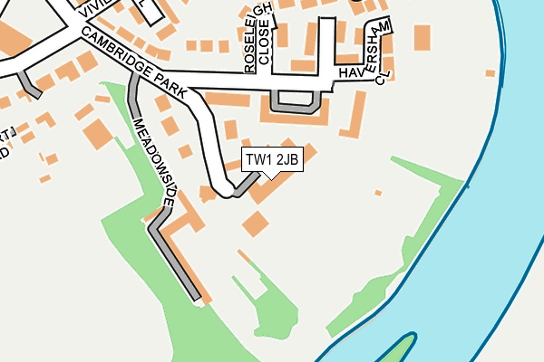 TW1 2JB map - OS OpenMap – Local (Ordnance Survey)