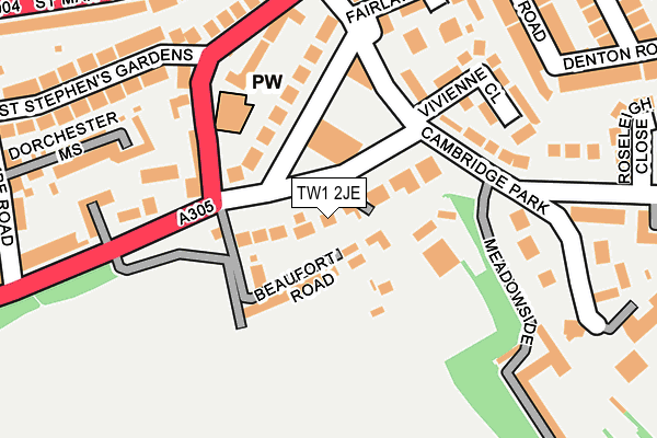 TW1 2JE map - OS OpenMap – Local (Ordnance Survey)
