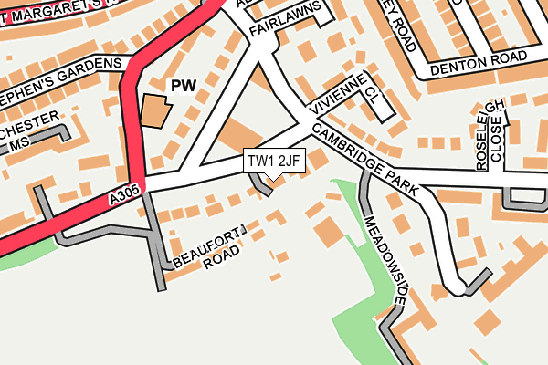 TW1 2JF map - OS OpenMap – Local (Ordnance Survey)