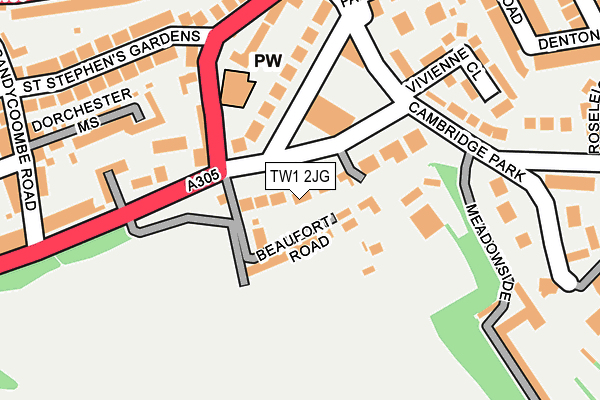 TW1 2JG map - OS OpenMap – Local (Ordnance Survey)