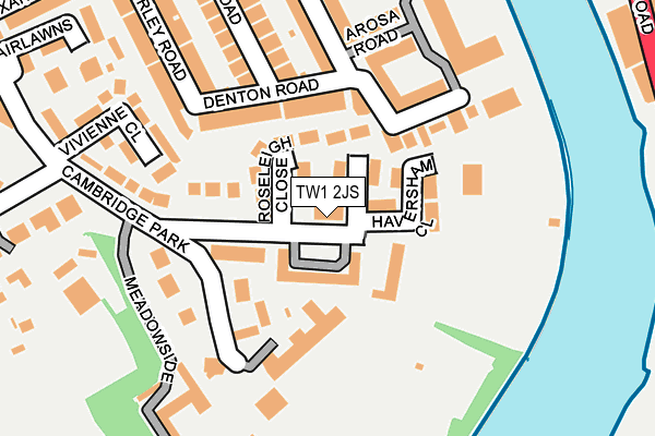 TW1 2JS map - OS OpenMap – Local (Ordnance Survey)