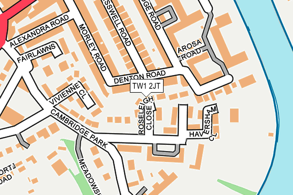 TW1 2JT map - OS OpenMap – Local (Ordnance Survey)