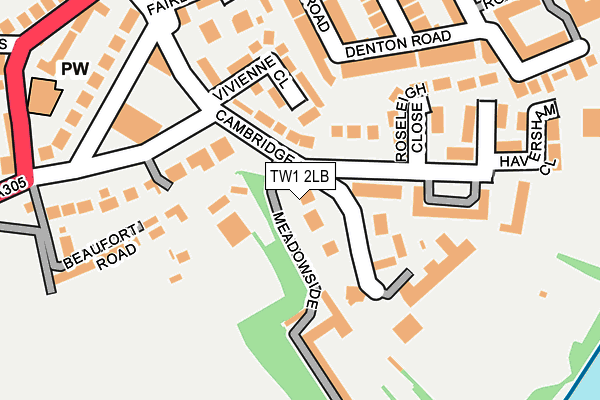 TW1 2LB map - OS OpenMap – Local (Ordnance Survey)
