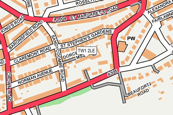 TW1 2LE map - OS OpenMap – Local (Ordnance Survey)