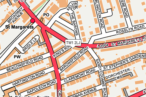 TW1 2LJ map - OS OpenMap – Local (Ordnance Survey)