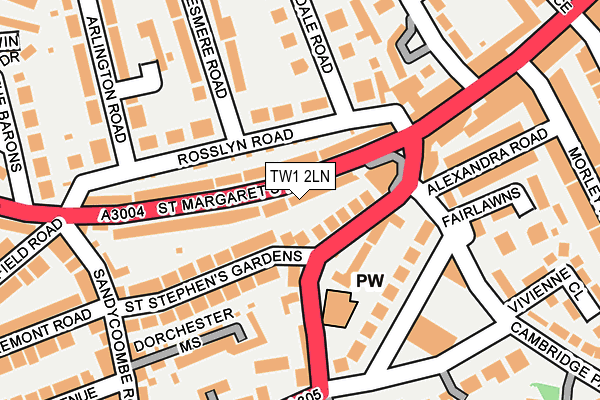 TW1 2LN map - OS OpenMap – Local (Ordnance Survey)