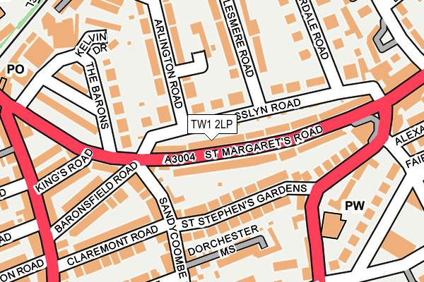 TW1 2LP map - OS OpenMap – Local (Ordnance Survey)