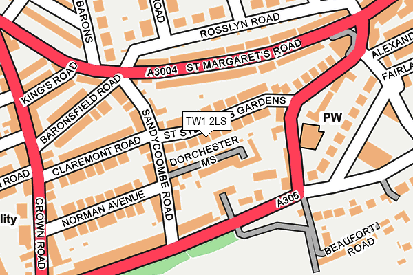 TW1 2LS map - OS OpenMap – Local (Ordnance Survey)