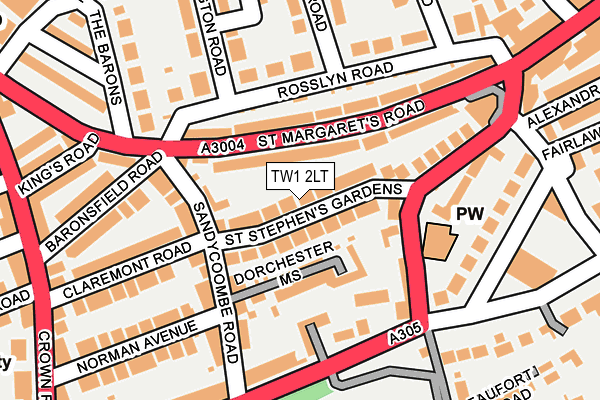 TW1 2LT map - OS OpenMap – Local (Ordnance Survey)