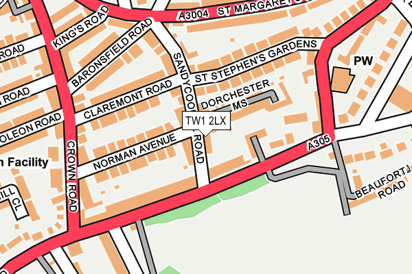 TW1 2LX map - OS OpenMap – Local (Ordnance Survey)
